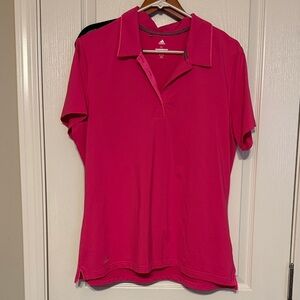 Adidas Women's Vibrant Pink Short Sleeve Polo